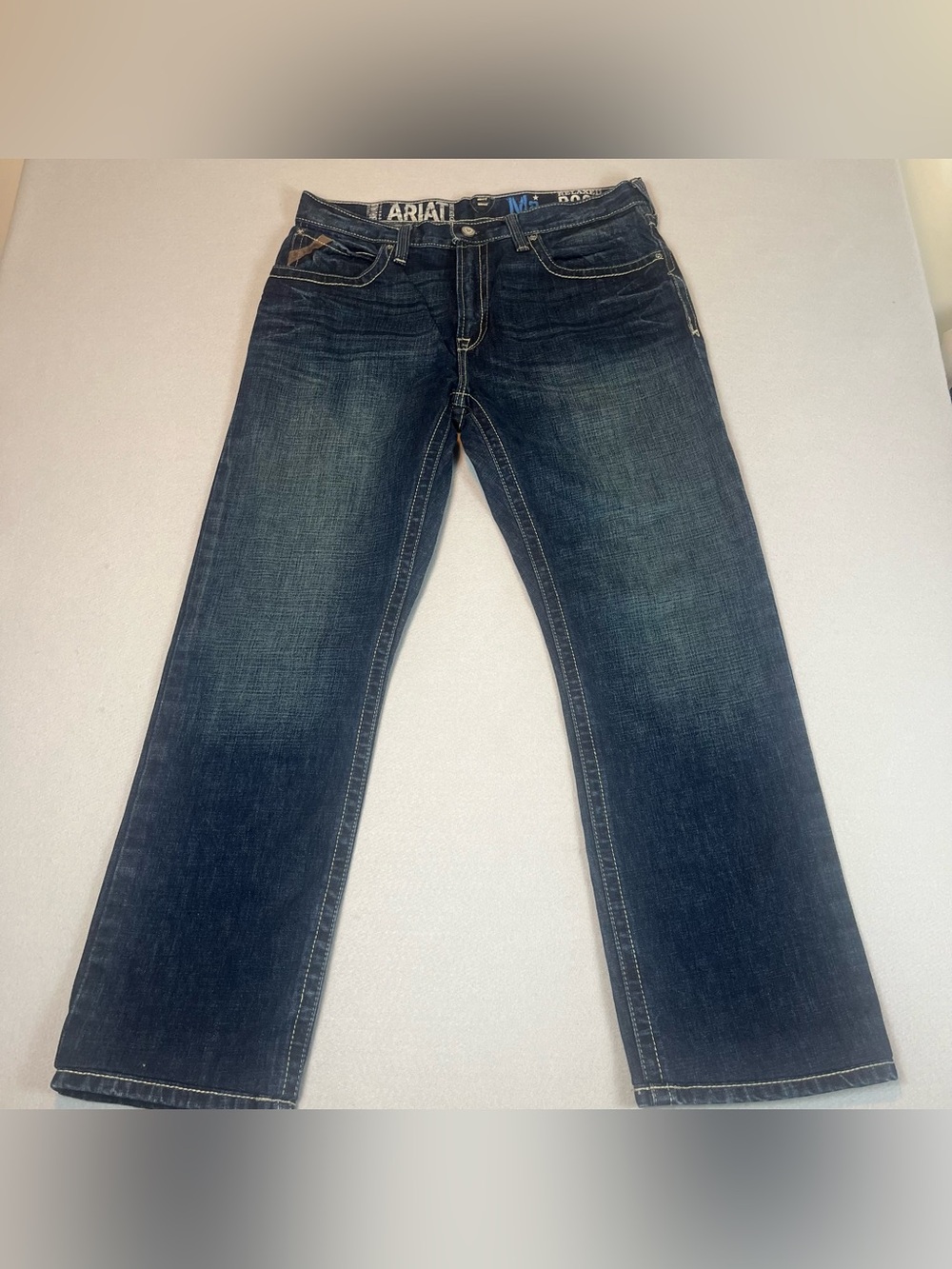 Ariat M2 Relaxed Bootcut Jeans 35x31 (Tag 35/34 Hemmed) Dark Wash Western Y2K